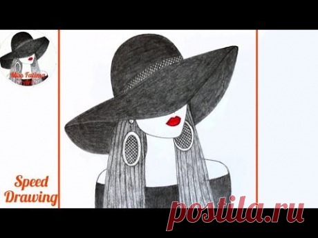 How to draw a girl wearing hat || #Shorts #YouTubeShorts || Как нарисовать девушку в шляпе