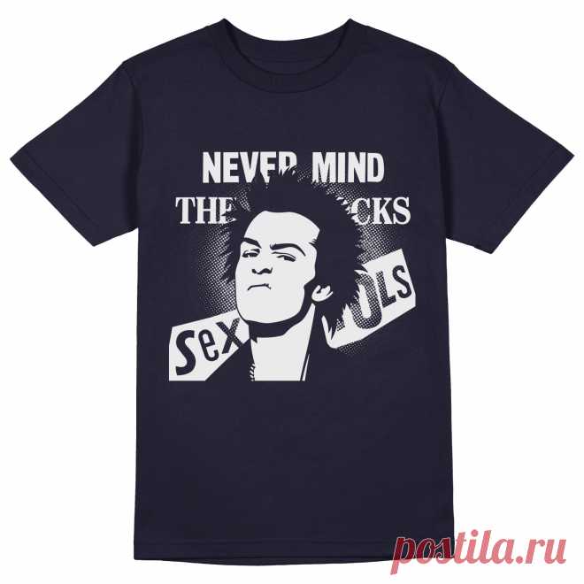 Мужская футболка «Сид Вишес. Sid Vicious. Sex Pistols. Punk. Панк.» цвет темно-синий - дизайнер принта Kaplio