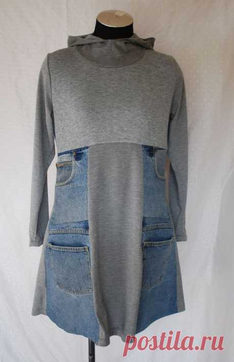 (150) hmmm. something about this is appealing....MUPTURN DressCotton Blend t-Shirting/ Repurposed Denim | A DENIM ReDesign