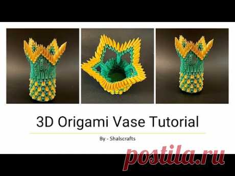 This video is about how to make  Paper vase. Easy and Beautiful vase 3d Origami. How to make a beautiful 3d Origami vase. DIY paper vase. origami vase. 3d vase origami.