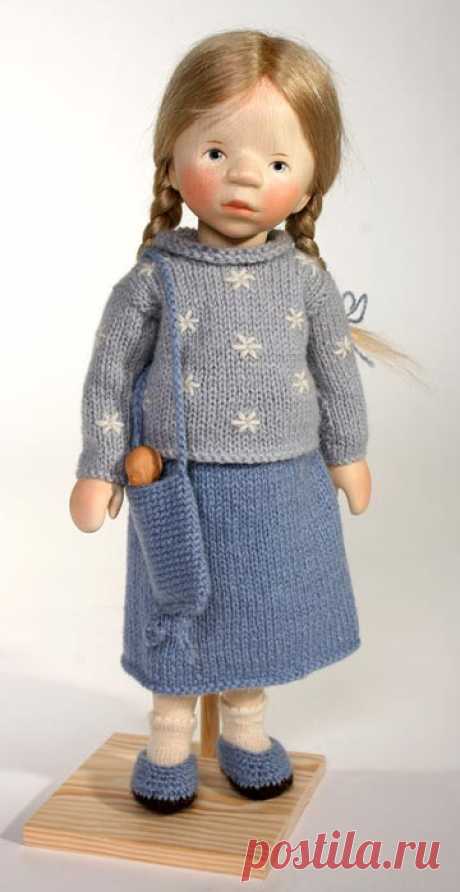 Blond Girl In Light Blue Pullover H291 by Elisabeth Pongratz at The Toy Shoppe