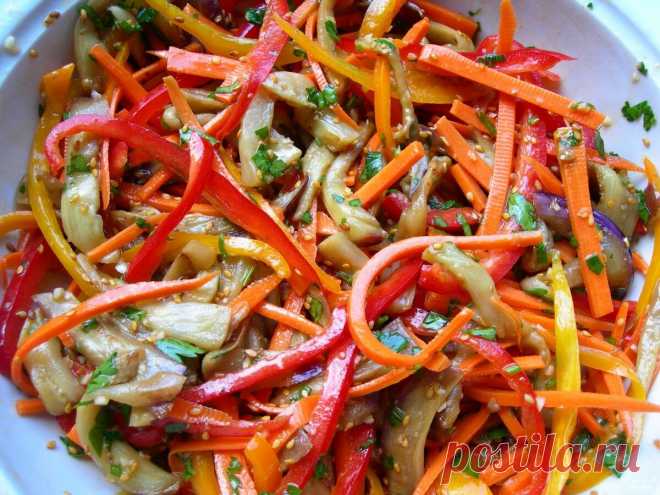 Салат из перца, баклажанов и моркови по-корейски