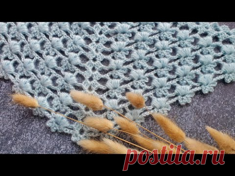 ЧТО-ТО НОВЕНЬКОЕ! Посмотрите какая красивая ШАЛЬ КРЮЧКОМ, мастер-класс | Crochet Shawl