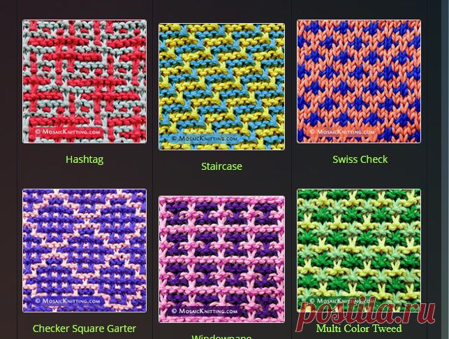 12 favorite mosaic patterns - Update 4/2017 - Mosaic Knitting