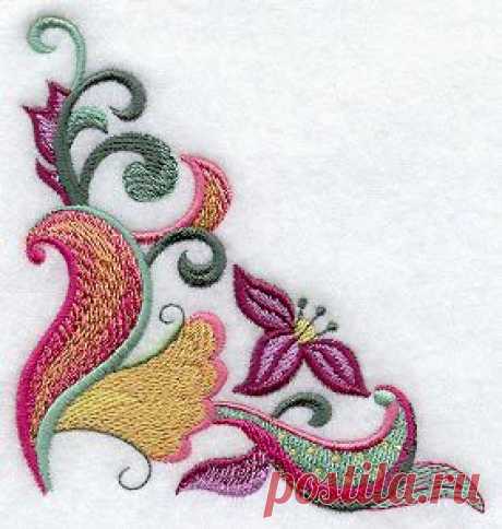 Machine Embroidery Designs at Embroidery Library! - Jacobean Floral Corner