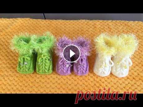 ДЕТСКИЕ  ПИНЕТКИ  С   УЗОРОМ  «ГИАЦИНТ». ( на русском языке ) Часть 1  ❤️❤️❤️CHAUSSONS  POUR  BÉBÉ #вязаниеспицами #crochet #вязание #вязаниедлядетей #bebekpatiği #детскиепинетки #շյուղագործություն. My Instagram centralac4...