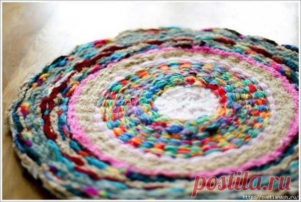 Плетение коврика на обруче: круговорот счастья &mdash; Сделай сам, идеи для творчества - DIY Ideas