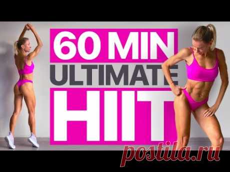 60 MIN FAT KILLER HIIT Workout - Full Body At Home (No Equipment)