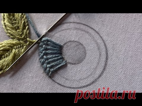 Beautiful hand embroidery flower design|hand embroidery design|how to start hand embroidery