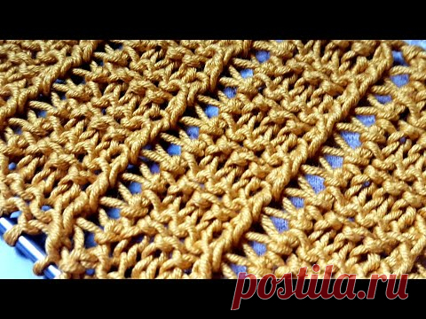 Стильный узор спицами "Корсетная шнуровка" 🙋‍♀️ knitting pattern. - YouTube