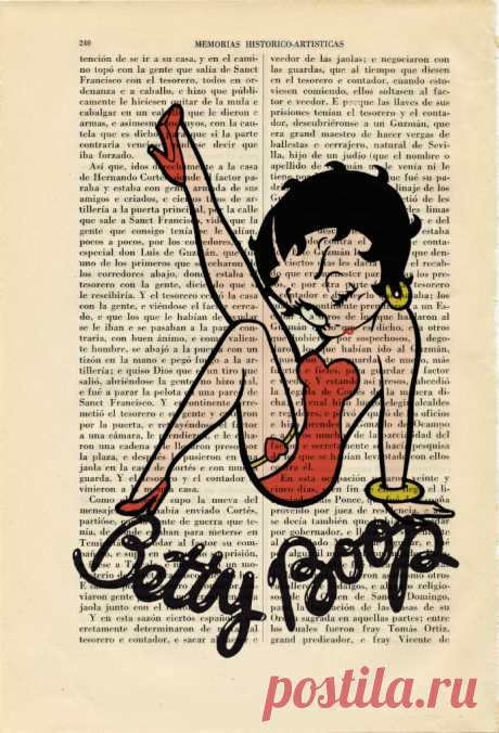Betty Boop Art Print Flapper Book Art Original Poster Dorm