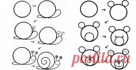 Как научить ребёнка рисовать животных из кругов