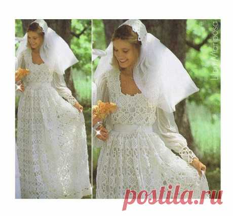 Crochet WEDDING DRESS PATTERN Vintage 70s and Crochet Wedding | Etsy