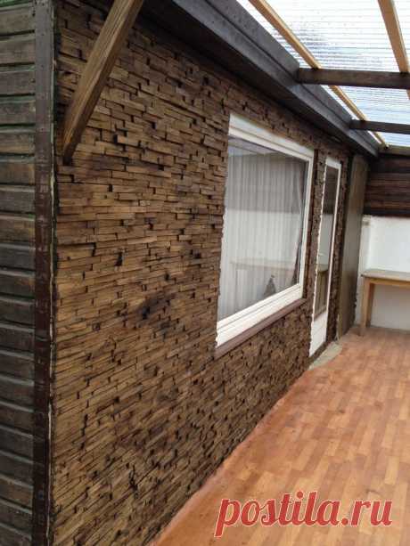 Деревянная мозаика - необычный способ отделки дачного домика - 6 соток