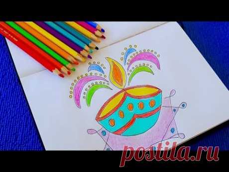 Простые рисунки, учимся рисовать, рисунки для ЛД. Easy rangoli designs for diwali.