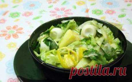 Ананасовый салат из латука