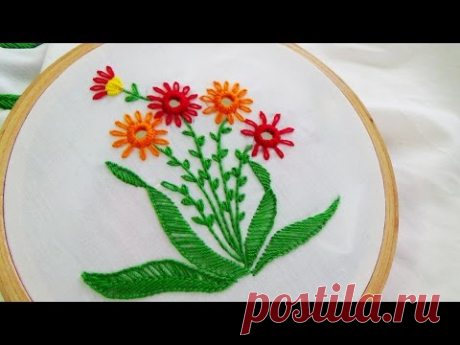 (45) Hand Embroidery: Mirror work variation - YouTube