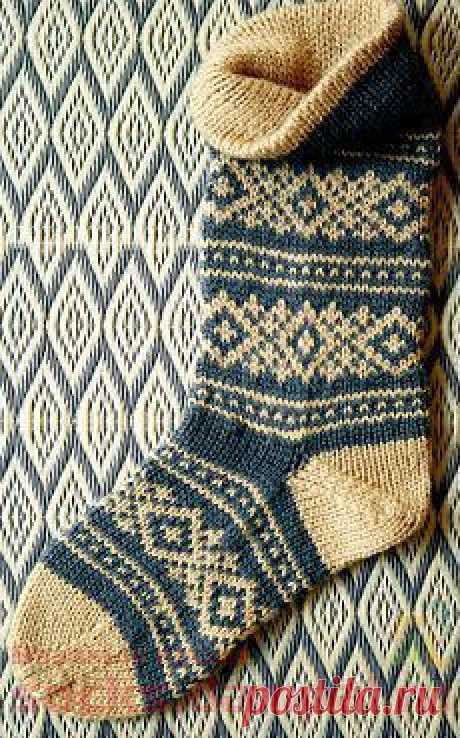 Вязаные носки со скандинавским рисунком | ВЯЗАНЫЕ НОСКИ