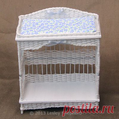 Finish the Dollhouse Miniature Wicker Change Table