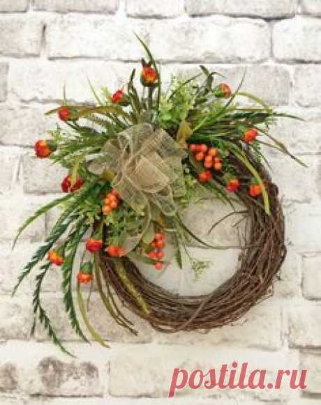 Berry Fall Wreath Front Door Wreath Grapevine by AdorabellaWreaths