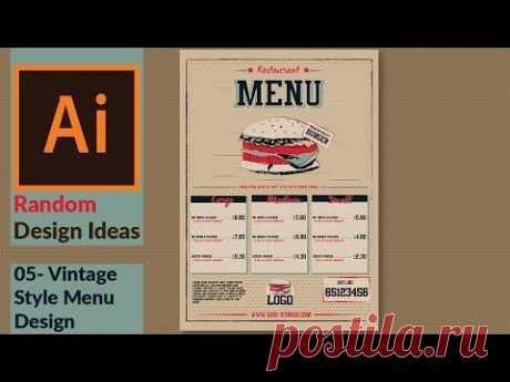 Designing a Vintage Burger Menu Page | Flyer in illustrator CC