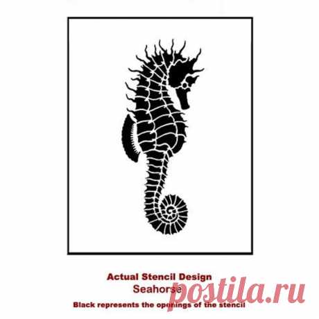 Seahorse Wall Art Stencil WALL ART STENCILS Easy to Use Wall Art Stencils for a Quick Room Update Nautical Stencils for Walls - Etsy Chile