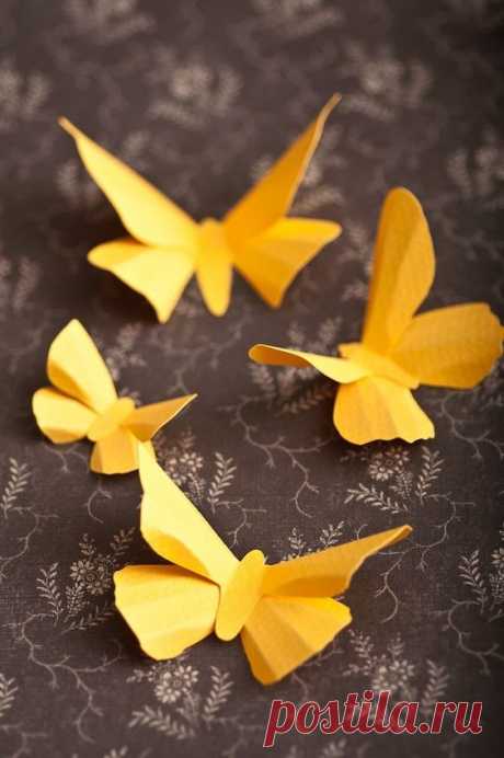 3D Wall Butterflies: Canary Yellow Butterfly Silhouettes for Girls Room, Nursery, and Home Art Decor