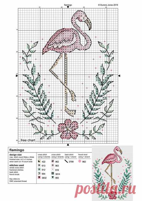 схема вышивки крестом
flamingo