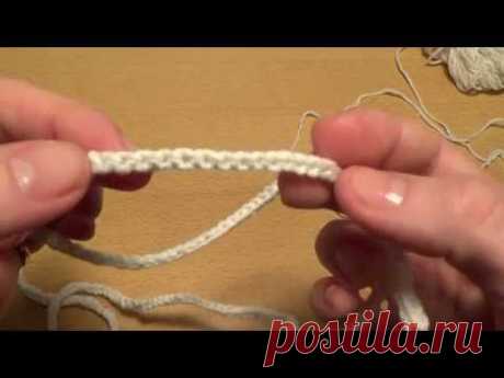 Вязание крючком. Шнурок -  Двойная цепочка   ///   Crochet for beginners. Lace - Double chain - YouTube