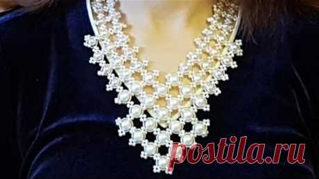 Beaded Pearl Necklace/PEARL Necklace/Beaded necklace/Collar de cuentas/ЖЕМЧУЖНОЕ колье