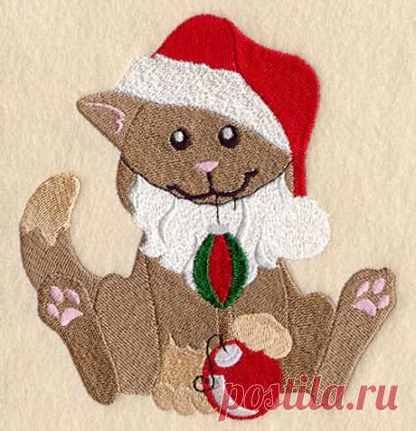 Caroline Cat Plays Santa Claus Christmas Cat Embroidered | Etsy