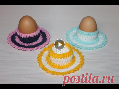 Подставка для пасхального яйца крючком. Easter egg cup saucer (English subtitles) Привет. в этом видео я показываю как связать простую подставку для пасхального яйца...