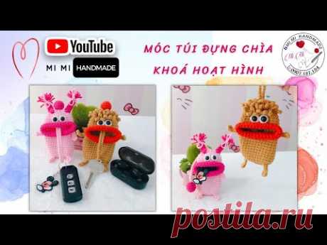 #284 Móc Túi Đựng Chìa Khoá Hoạt Hình Môi To, Boy Tóc Xoăn Girl Tóc Bính Cute | Mimi Handmade