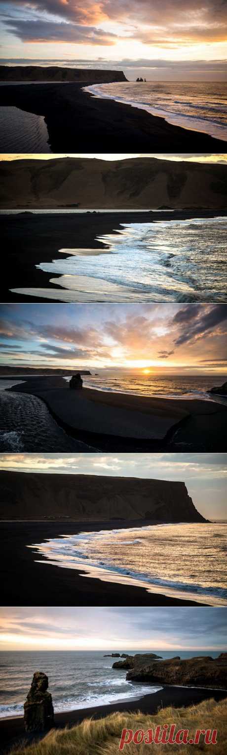 Пляж Вик с черным песком - самое загадочное место в Исландии | WorldCity