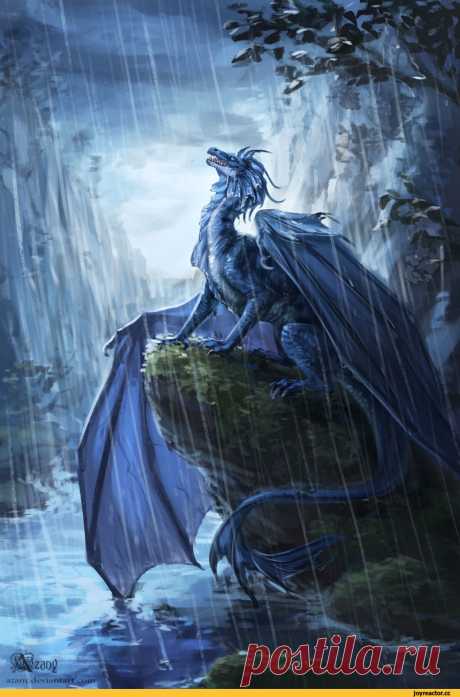 Мифические существа :: Azany :: Fantasy (Fantasy art) :: дождь :: дракон :: art (арт) / смешные картинки и другие приколы: комиксы, гиф анимация, видео, лучший интеллектуальный юмор.