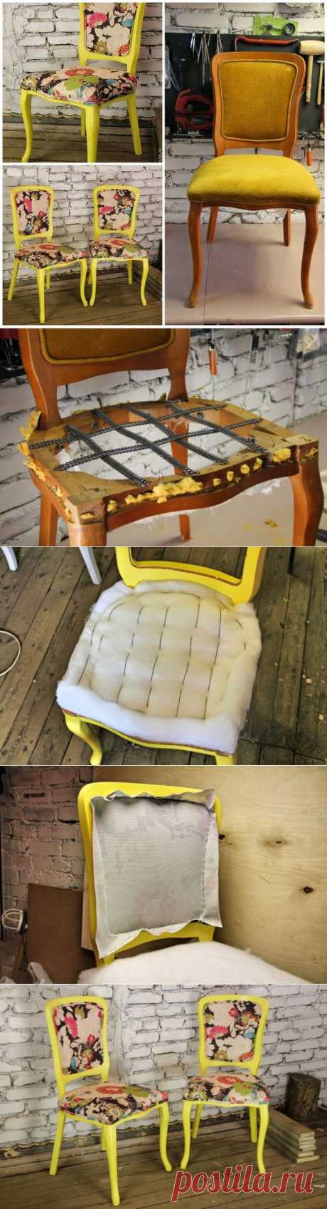 Как заменить обивку и покрасить стулья
