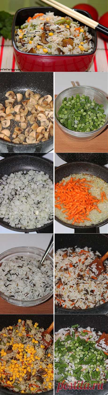 Постный рис с овощами и грибами &amp;mdash; рецепт с пошаговыми фото. Foodclub.ru