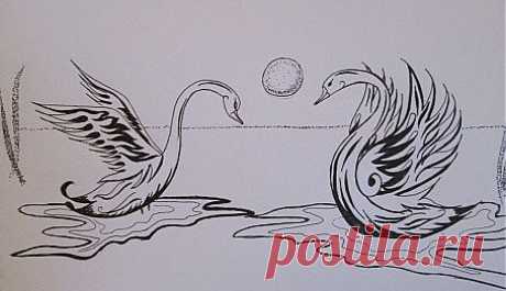 Как нарисовать лебедя | Рисуй с удовольствием:: Гелевая ручка