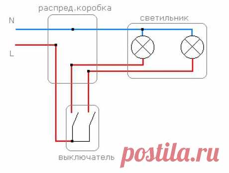 ​Как сделать монтаж двухклавишного выключателя на две группы ламп