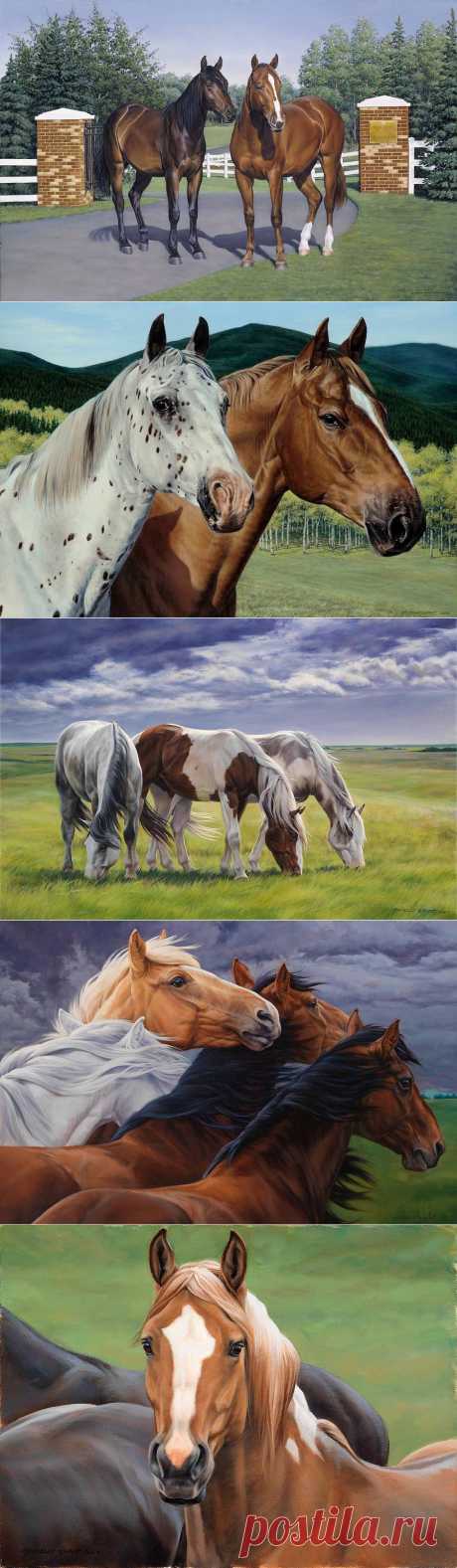 Канадская художница Michelle Grant.Лошади...