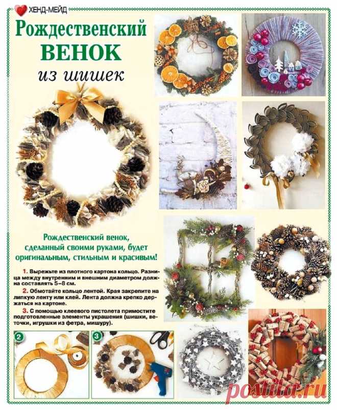 Рождественский венок из шишек