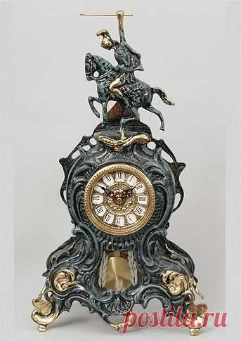 5747 часы "Всадник" с маятником син. из раздела Каминные часы бронза