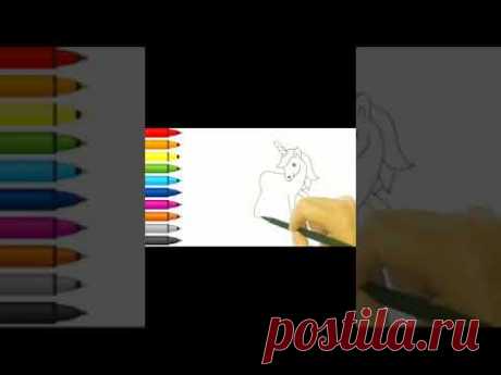 How to draw a unicorn || Drawing - Coloring #shorts
