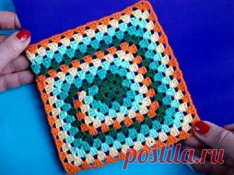 Вязание крючком Урок 252 Бабушкин квадрат Crochet granny square - YouTube