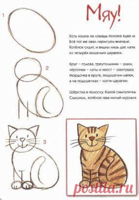 Школа рисования: рисуем кошку