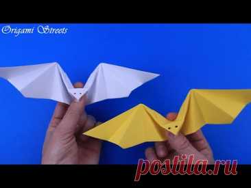 Как сделать летучую мышь из бумаги, которая машет крыльями