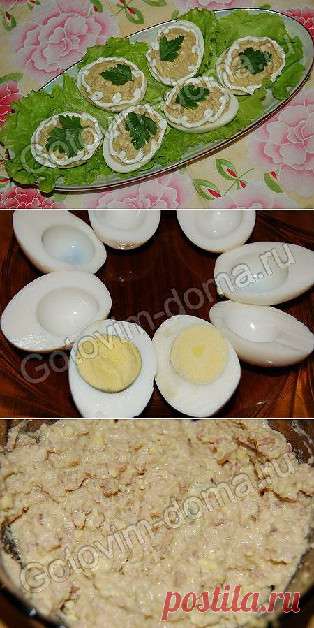 Рецепт: Яйца, фаршированные печенью трески