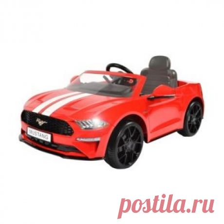 Rollplay Kids' Ride On 6V Ford Mustang - Red Cruise the yard and the sidewalk in superior style on the Rollplay 6V Mustang! This battery-powered ride-on that has the look and feel of the original Mustang's classic aesthetic. Gas pedal-activated power makes this truly unique ride-on go up to 2.5 MPH at forward and reverse speeds controlled by a gearshift in a center console. Your child will love the endless fun of pretending to drive the Mustang anywhere with the other real...