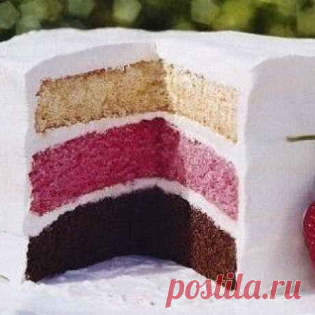 Разноцветный торт с сырным кремом - BestCook