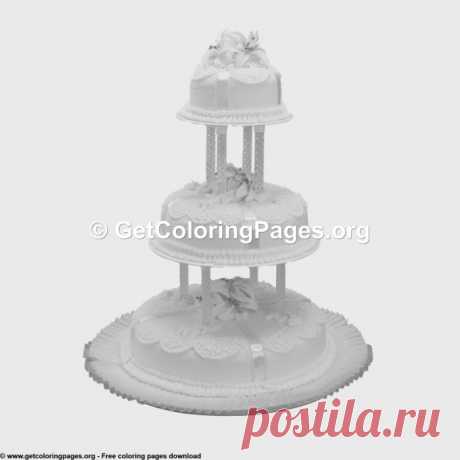 Grayscale &amp;#8211; 4 Wedding Cake Coloring Pages &amp;#8211; GetColoringPages.org